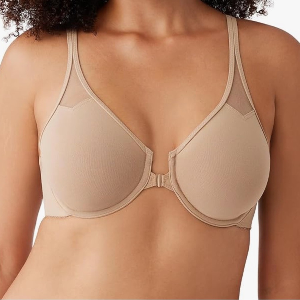 Wacoal Unlined Front Close Underwire Racerback Bra 34D tan